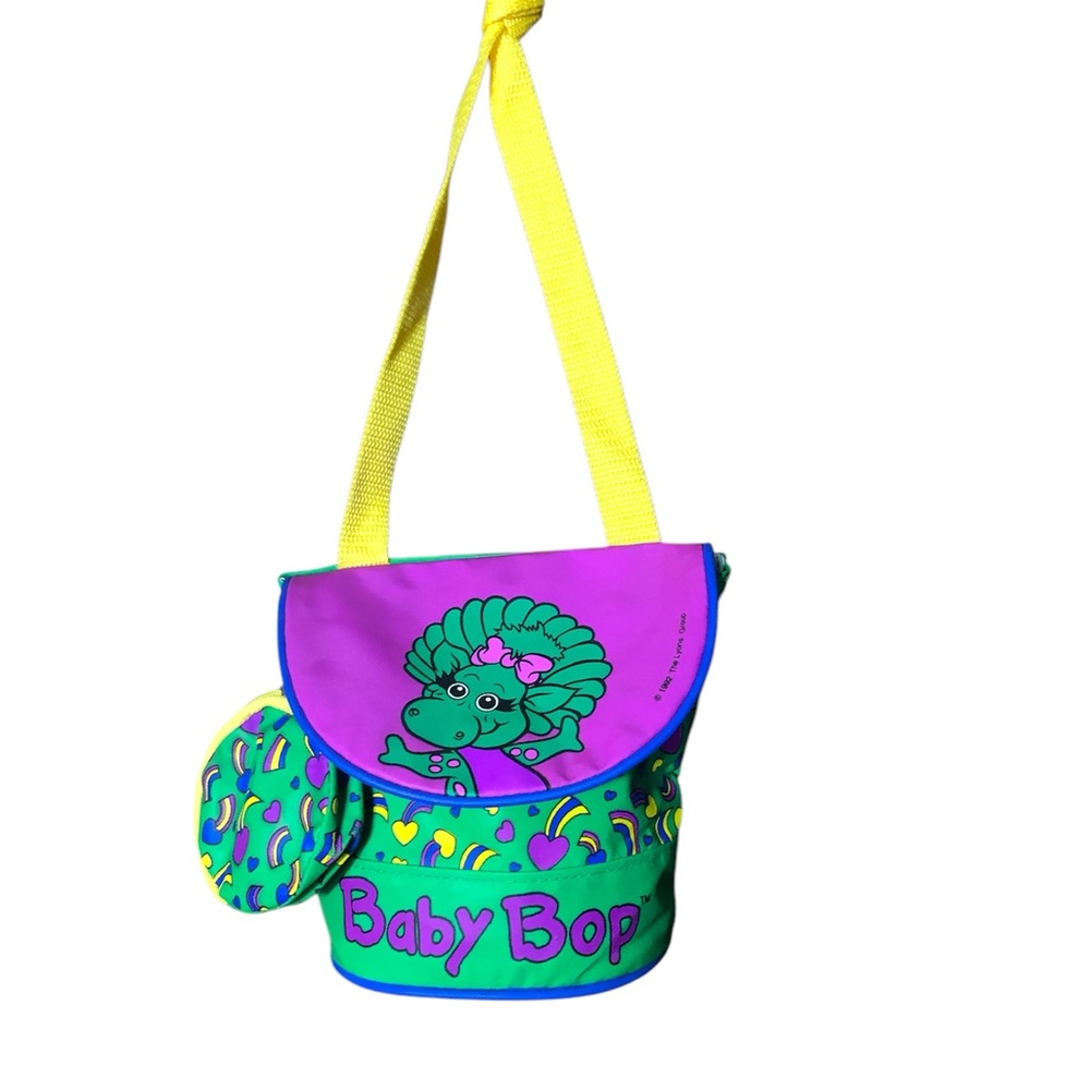 Colorful 90s Baby Bop Dinosaur Bag